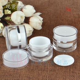 5g 10g 20g 30g Round Small Acrylic Plastic Mini Bottle Jars Vial Cosmetic Portable Empty Container 100pcs/lot