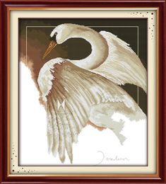 A swan duck drawing decor paintings ,Handmade Cross Stitch Craft Tools Embroidery Needlework sets counted print on canvas DMC 14CT /11CT