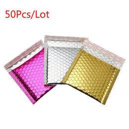 50 PCS/Lot Mailers Gold Paper Bubble Envelopes Bags Mailers Padded Shipping Envelope With Bubble Mailing Bag