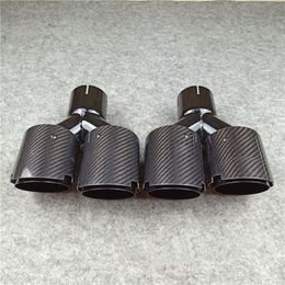 1 pair Y Model Glossy Grilled Black Exhaust Pipes Fit for all cars Stainless Steel Muffler tailpipe Length 240 mm
