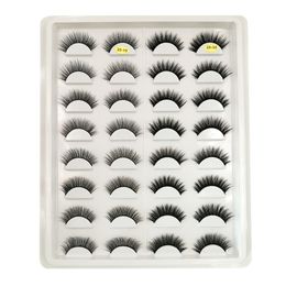 Natural long thick false eyelashes set 16 pairs hand made cross messed fake lashes soft & vivid DHL Free