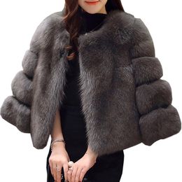 2018 Fashion Loose Winter Warm Luxury Woman Coat Faux Karakul Short Fur Leather Mink Furry Dames Jas