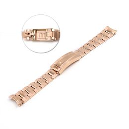 CARLYWET 20mm Solid Curved End Screw Links Glide Lock Clasp Steel Watch Band Bracelet For GMT OYSTER Style2966
