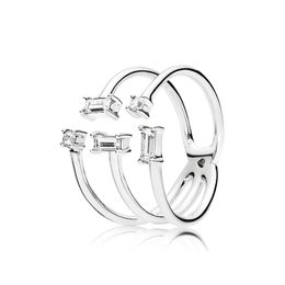 Personalised Open Cubic Zirconia Ring For Pandora 100% Sterling Silver Romantic Original Box Set Women's Birthday Gift Ring With box