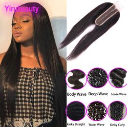 Brazilian virgin Hair 2X6 Lace Closure Straight Human Hairs Body Wave Kinky Water Wave 2*6 Deep Curly Loose Wave 10"-24"