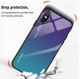 Colorful tempered glass phone shell Cell Phone Cases gradient ramp Case Cell Phone Cases for iPhone 11promax and samsung s20 free ship