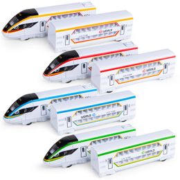 KW 50 CM Diecast Alloy High-speed Railway Train, Car Model Toy, Magnetic Connection, Pull Back, Ornament Christmas Boy Birthday Gift, MS906, 2-2