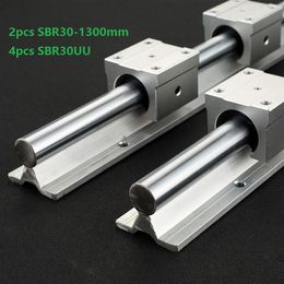 2pcs SBR30-1300mm linear guide /rail + 4pcs SBR30UU linear bearing blocks for cnc router parts