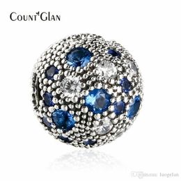 -Fit Pandora Bracciale 2017 Estate New Blue Cosmic Stars Fissa clip perline di fascino per gioielli Making 925 Sterling Silver Decorative Stopper Bead