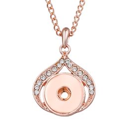 2019 Rose Gold Vintage Metal Snap Jewellery 18mm 20mm Snap button Necklace Pendant For Women