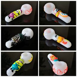 5 Inch Heady Glass Pipe Spoon Smoking Oil Burner Pipe Pyrex Colorful Hand Water Pipes Dab Rig Smiking Accessories Tobacco Tools