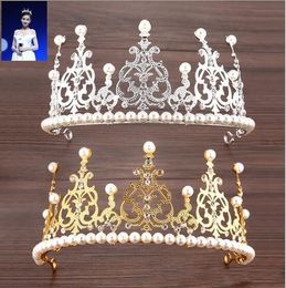 2020 Bling Perlen Kristalle Hochzeit Kronen Braut Diamant Schmuck Strass Stirnband Haar Krone Zubehör Party Tiara Günstige Kostenloser Versand