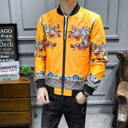 Wholesale-Vintage Jacket Men Floral Bomber Jacket Men Patchwork Lattice Long Sleeve Zipper Jackets Coat Men's Pilot Plus Size M-5XL