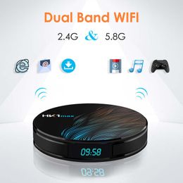 Hk1 Max Android 9.0 TV Box Ram 2GB 16GB RK3318 4k 2.4G 5G Dual wifi BT4 stream media player