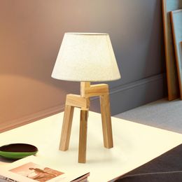 Nordic bedroom bedside table lamp living room solid wood study creative warm romantic home simple modern table lamps for bedroom 9518#