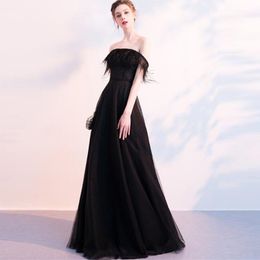 silver graduation dress Canada - A-line Lace Up Black Off Shoulder Floor Length Sleeveless Prom Dresses Sexy Party Dress Hot Sales