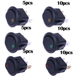 LED amarillo con interruptor de encendido//apagado rectángulo Rocker Switch coche DASH Barco SPST 12v