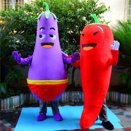 2018 Discount factory sale EVA Material Chili Eggplant Mascot Costume Vegetables Cartoon Apparel Halloween Birthday advertisement