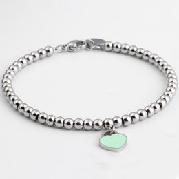 Hot Titanium Steel Bracelets Classic Jewelry Heart Bracelet for Women Charm Beads Bracelet Pulseiras Jewelry