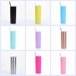 Thermos Cups Insulated Tumbler Stainless Steel Water Bottle Vacuum Beer Coffee Mug Lids Straws Drinkware Straight 20Oz Double Layer YP6222