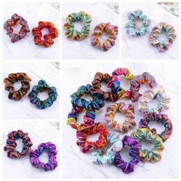 New Fashion Rainbow Colours Round Hairband Women Girls Double-color Elastic Headwear European and American Hair Accessories