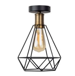 Vintage Iron cage Ceiling Light LED Shade Industrial Modern Ceiling Lamp Nordic Lighting Cage Fixture Home Living Room Decor MYY