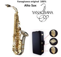mouthpiece sax alto UK - Brand New Yanagisawa A-WO37 Alto Saxophone Silver Plated Gold Key Professional Sax With Mouthpiece Case and Accessories Free Shipping