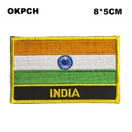 Free Shipping 8*5cm India Shape Mexico Flag Embroidery Iron on Patch PT0207-R