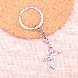 New Keychain 26*23mm guardian angel star Pendants DIY Men Car Key Chain Ring Holder Keyring Souvenir Jewelry Gift