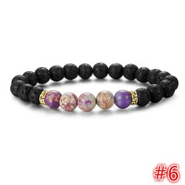 Natural Lava Stone Bead chakra Bracelet Diy Volcano Essential Oil Diffuser Bracelet for women men Jewellery