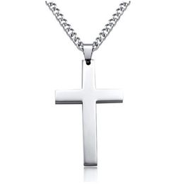 Hot selling simple single cross necklace pendant with Christian chain