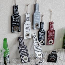 12 Style Creative Wooden Beer Bottle Opener Retro Style Beer Opener Portable Camping Travelling Beer Opener for Wedding Gift Tourist Souvenir