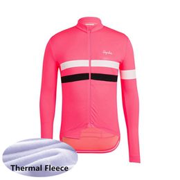 RAPHA Team Mens Winter thermal Fleece Cycling Jersey Long Sleeve Racing Shirts MTB Bicycle Tops Bike Uniform Outdoor Sportswear S21050749