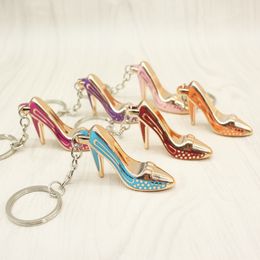 Fashion womens key chain high heels key chain handbag accessories shoes charm key ring cloth bag Jewellery DC267