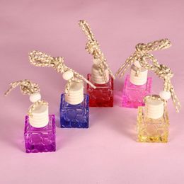 Beatiful Colour Water Cube Car Pendant Empty Glass Bottle Car Perfume Bottle Car accessories fast shipping F20172231