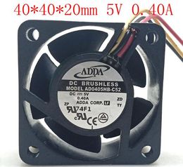 ADDA 4cm 4020 5V 0.40A AD0405HB-C52 Three-wire Double Ball High Speed RD Fan Switch Router Fan