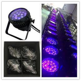 4 pcs with flightcase 18pcs x 18w rgbwa uv 6in1 outdoor led par zoom wash stage light waterproof zoom led disco par 64 light