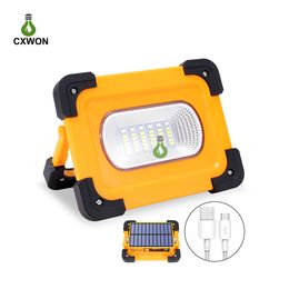 30W COB Rechargeable Floodlight USB Solar Powered Outdoor Lighting Power Bank Mobile Charger Emergency Camping Work Lights