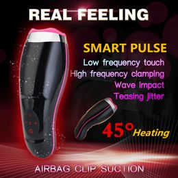 Auto Heating Sucking Male Masturbator Cup Smart Pulse Flashlight Vibrator vagina real pussy Sex Machine Blowjob Sex Toys For Man T191227