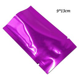 Wholesale 9*13cm 200Pcs lot purple open top packaging bags heat seal Aluminium foil package plastic mylar bag snacks storage pouches