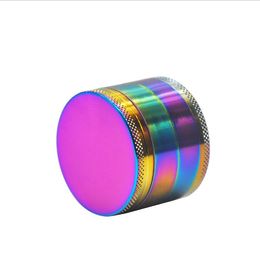 Manufacturer's Direct-selling Colourful Ice Blue Metal Smoke Grinder Aluminium Alloy Grinder Diameter 50mm 4 Layer