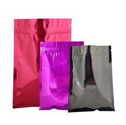 16*24cm New Style 100pcs Coloured Aliminum foil Zip Lock Bag Self Sealing Colourful Matellic Mylar Foil zipper Package Bag For Food Grocery