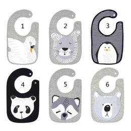 6 Style Newborn INS bibs Burp Cloths 2019 Christmas new baby girls boys Cartoon Animal fox bear waterproof cotton bibs burp cloths