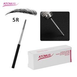 50pcs 5R Disposable Microblading Needles Eyebrow Tattoo Accessories Pre-Sterilized Eye Brow Microblade Tool Beauty Tattoo Supply