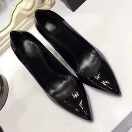 Hot Sale-Women's Shoes High Heels High Thin Heels black Genuine Leather Pointed Toe Pumps spring summer Dress Party Shoes size35-40