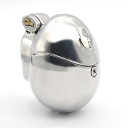 Egg Stainless Steel Cock Cage Lockable Sex Toys for Men Penis Cock Ring Sleeve Lock Male Chastity Device Prevent masturbation SM