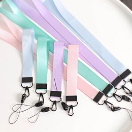 Pure Colour Summer Ribbon Band Keychain For Women Bag Car Keyring Charms Short and Long Ribbons For Phone Case Key Chain