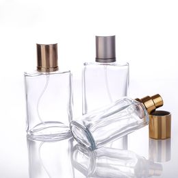 Wholesale Portable Glass Perfume Spray Bottles 30ml Empty Cosmetic Containers With Pump Sprayer Gold Grey Colors