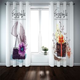Flowers Blackout Curtains For Living Room Bedroom 3D Curtain Window Modern Home Decor KTV Hotel Drapes Beautiful modern