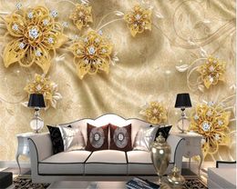 beibehang wallpapers for home walls 3D embossed golden jewels rose pattern floral wallpaper bedroom background wall paper mural